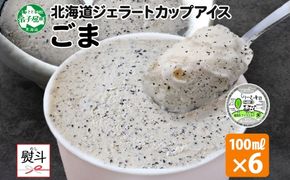 2346. 無地熨斗 くりーむ童話 カップアイス ごま アイスクリーム アイス 100ml×6個 アイスクリーム  黒ゴマ 胡麻 アイス スイーツ おやつ 牛乳 ミルク 贈り物 gift ギフト プレゼント 詰め合わせ 送料無料 北海道 弟子屈町