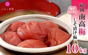 紀州南高梅　しそ漬け梅10Kg  T049