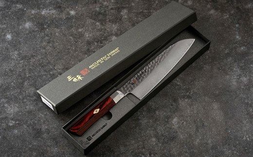 H84-05 三昧 シュープリーム 鎚目 三徳包丁 180mm