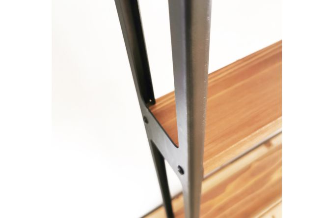 棚 MUKUとアイアンの 隙間 シェルフ ブラウン W47cm×H80cm×D10cm [新星金属製作所 大阪府 守口市 20940864] 家具 本棚 収納 コンパクト 無垢材 完成品