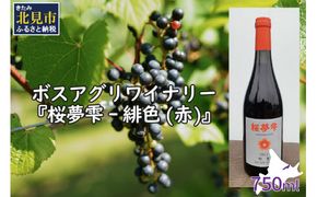 北見産ぶどう100％のワイン 桜夢雫 緋色 赤 ( ワイン 国産 ブドウ 辛口 )【075-0005】