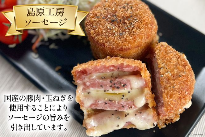 AI067 特大！ ソーセージ 2種5本 食べ比べ セット（島原ハムポークソーセージ800g×3本 島原工房ソーセージ770g×2本）[ ハム ソーセージ 肉 豚肉 おつまみ 国産 長崎県 島原市 ]