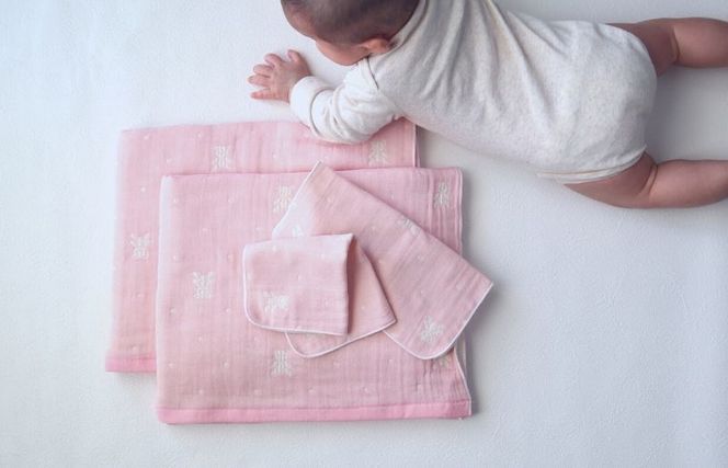 G1953 【babybear】多重ガーゼタオルセット《ピンク》