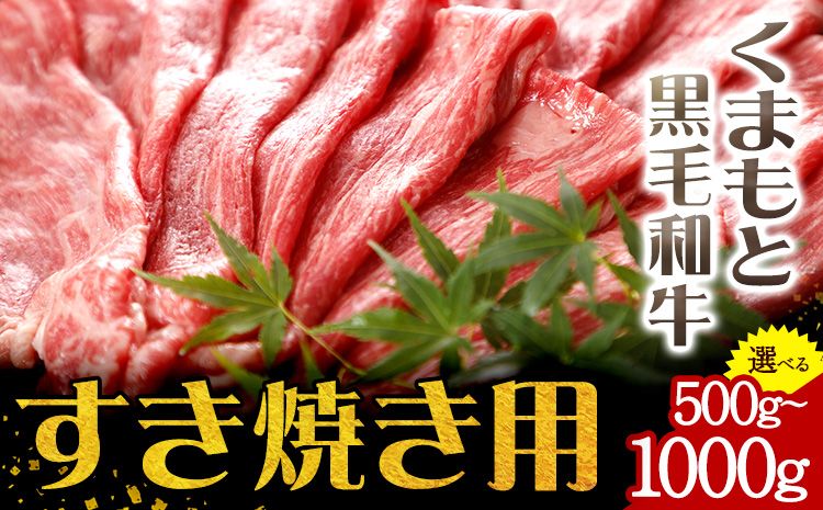 牛肉 くまもと黒毛和牛 すき焼き用 500g 1000g 肉 黒毛和牛 すき焼き 長洲町L(桜屋)[30日以内に出荷予定(土日祝除く)]---sn_f501kwsk_30d_r7_30000_1000g---