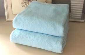 020C477 超大判バスタオル２枚セット（アクアブルー）泉州タオル 90×170cm【泉州タオル 国産 吸水 普段使い 無地 シンプル ファミリー】