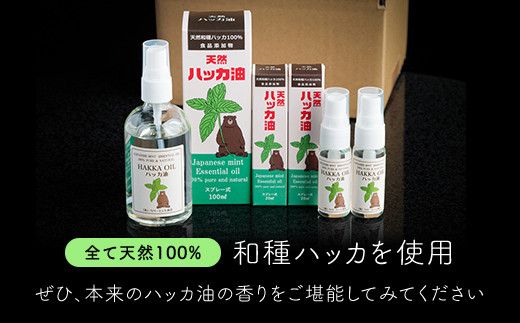 ハッカ油スプレーセット【ハッカ油100mlスプレー+ハッカ油20mlスプレー×2本】【配送不可地域：沖縄県】 BHRB009