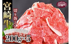 ＜宮崎牛 切り落とし 合計1kg（200g×5）＞翌月末迄に順次出荷【a0331_ty】