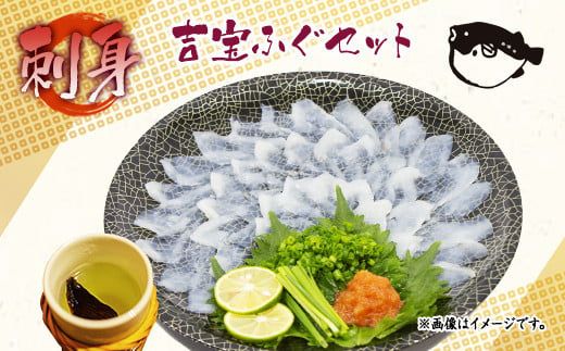 吉宝ふぐ「刺身」セット ( 刺身100g ・ 皮刺し50g ・ ヒレ2枚 )（熊本