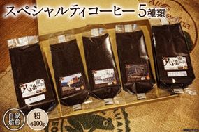 コーヒー EF15 スペシャルティコーヒー 粉 100g×5種類 計500g [アフターゲームカフェ 山梨県 韮崎市 20742289-1] 珈琲 コーヒー粉 珈琲粉 自家焙煎 焙煎 セット