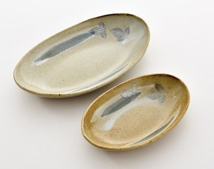 [P012] 真葉手楕円鉢（大小セット）