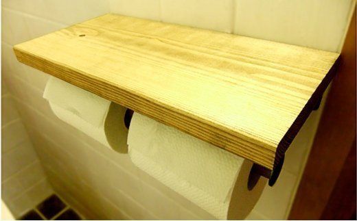 無垢材  トイレットペーパーホルダー ダブル [新星金属製作所 大阪府 守口市 20940887] 収納 トイレ ホルダー