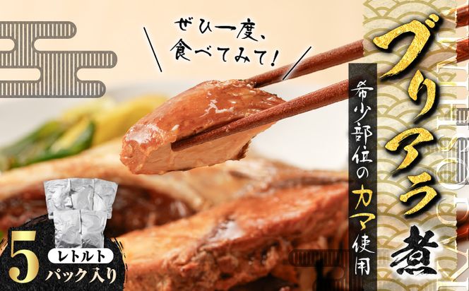 【山実水産】ブリアラ煮（レトルト）5パック入り　K046-002