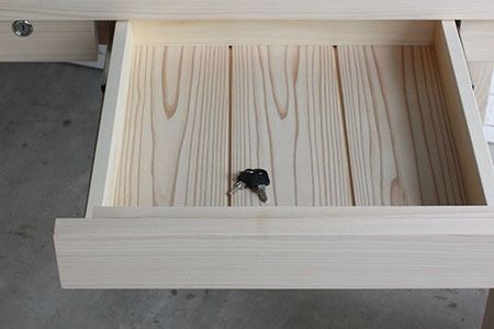 国産ヒノキ学習机とキャビネットのセット