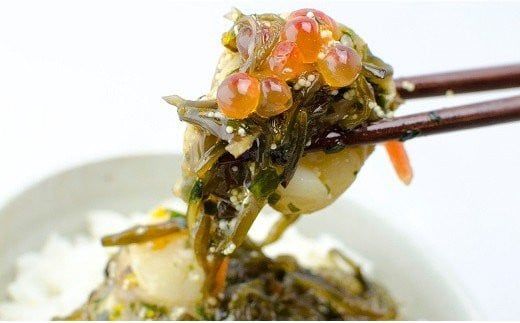 三陸漬 500g あわび いくら ほたて めかぶ 特製ダレ使用 国産【0tsuchi00275】