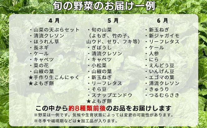【6回定期便】＜隔月・年6回発送＞西粟倉産「旬の野菜 おまかせセット」 F-FF-C00A