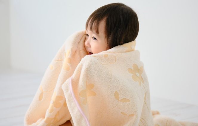 TTT0007 【高島屋選定品】泉州タオル おくるみ１枚（オレンジ）【タオル 国産 シンプル 日用品 ベビー】