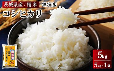 令和6年産 茨城県産 無洗米コシヒカリ　精米　5kg（5kg×1袋） ※離島への配送不可　※2024年9月中旬頃に順次発送予定