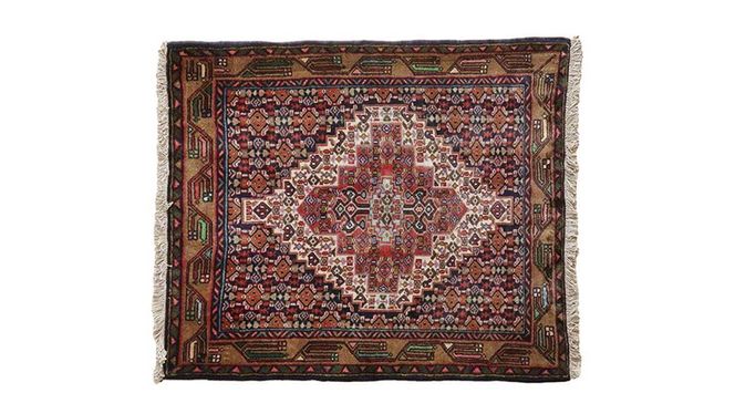  【限定1品】 トライバルラグ ビンテージ 2000年代 手織り ペルシャ絨毯 部族じゅうたん／オールド アンティーク ウール 玄関マットサイズ 92×79cm 骨董 ラグ （FS-22157) エントランスマット リビング ダイニング 寝室 書斎 和室 床暖房 ホットカーペット対応 じゅうたん ラグ ハンドメイド 伝統工芸 天然素材 ヴィンテージ ラグマット カーペット インテリア モダン おしゃれ クラシック [BP187-NT]