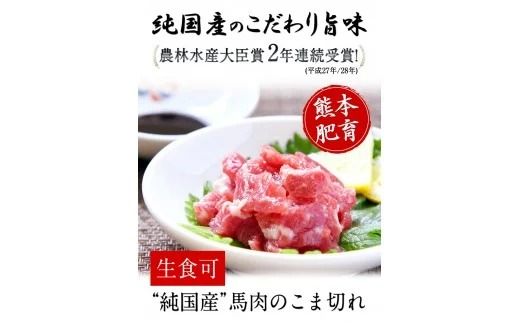 ★生食OK★馬肉のこま切れ400g《30日以内に出荷予定（土日祝除く）》 熊本県 玉名郡 玉東町 馬刺し 国産 送料無料 馬肉 タレ付き---gkt_fkgbkm_30d_23_12000_400gt---