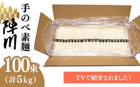 【手のべ陣川】熟成麺 島原 手延べ そうめん 5kg /L-100/ 化粧箱 / 南島原市 / ながいけ [SCH026]