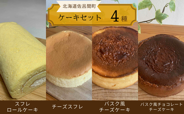 4種のケーキセット（スフレロールケーキ・チーズスフレ・バスク風チーズケーキ・バスク風チョコレートチーズケーキ） SRMJ101