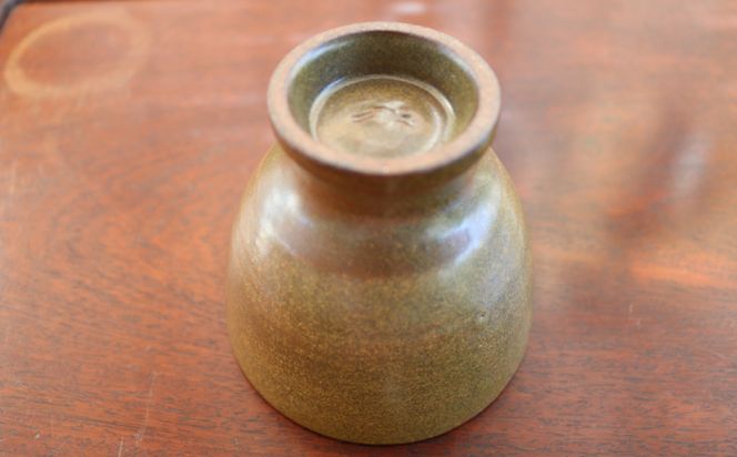 【唐仙窯】コップ（マンガン）約7.5cm　陶器　やちむん
