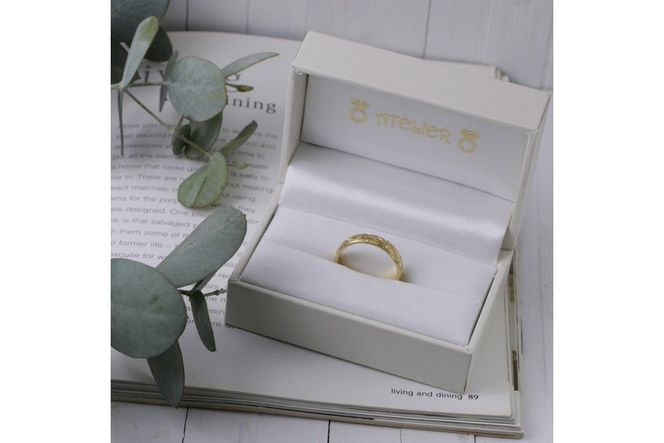 【O53-003】ハワイアンリング イエローゴールド（波）