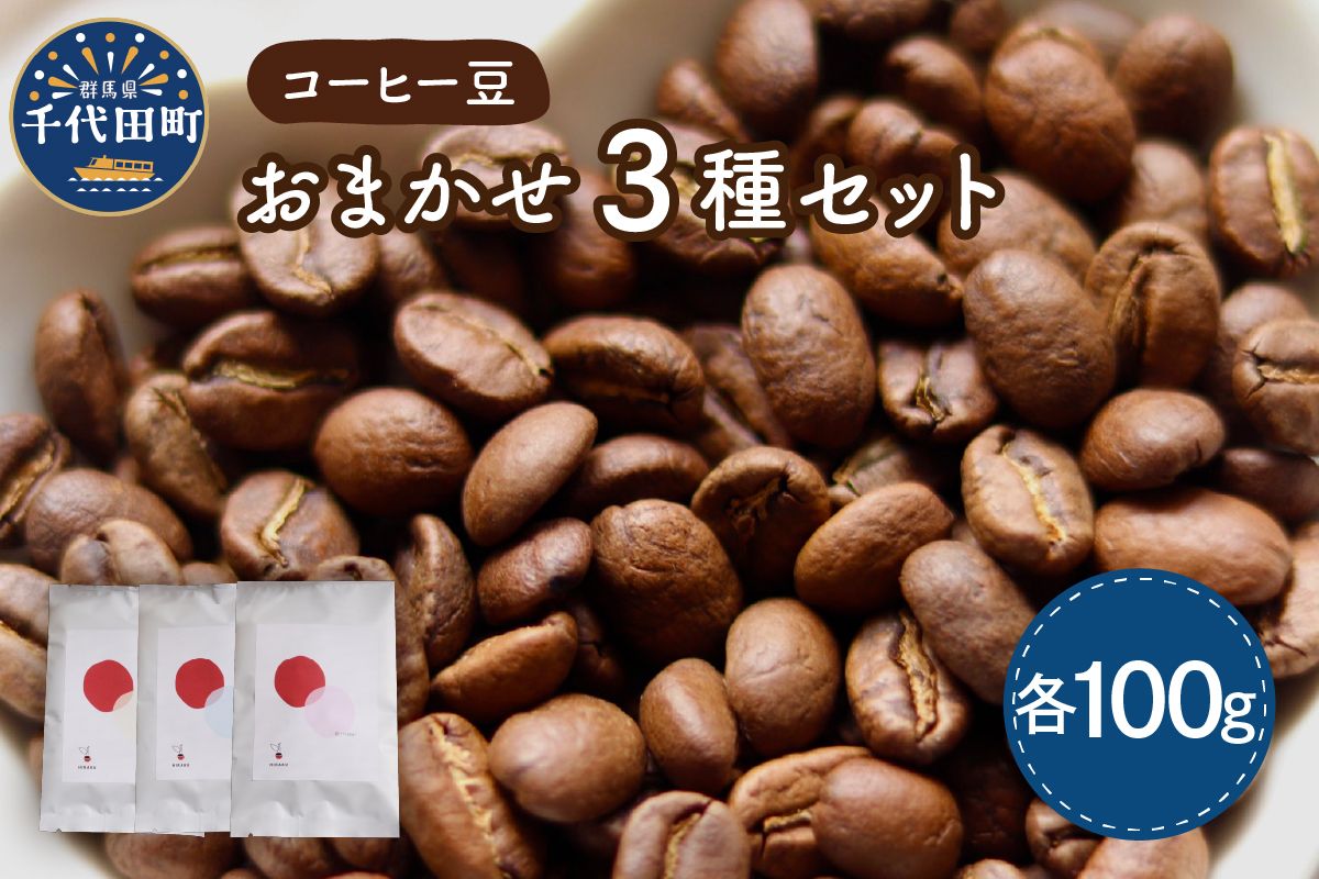 コーヒー豆 おまかせ セット (100g×3種類) 群馬県 千代田町 スペシャルティコーヒー 目利き 焙煎 自家焙煎 ティータイム 人気 飲み比べ 群馬県 千代田町