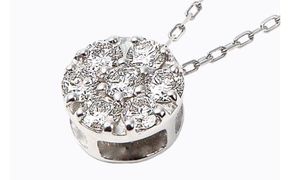 フラワーダイヤ ペンダント Ｐ5934DI-P2 ダイヤ プラチナ ジュエリーアクセサリー レディース ギフト 贈り物 プレゼント 記念日 ケース付 鑑定書 保証書 華奢ネックレス [C2201]