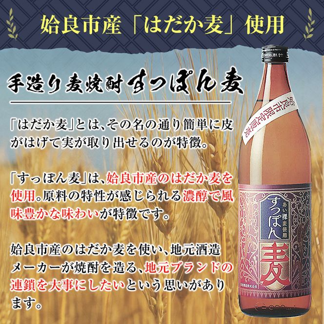a537 鹿児島本格芋焼酎×麦焼酎飲み比べ！蔵人の五感を駆使して造り上げた「姶良市」と姶良市限定販売の麦焼酎「すっぽん麦」(各1800ml)の焼酎呑み比べ一升瓶「姶良市セット」【白金酒造】