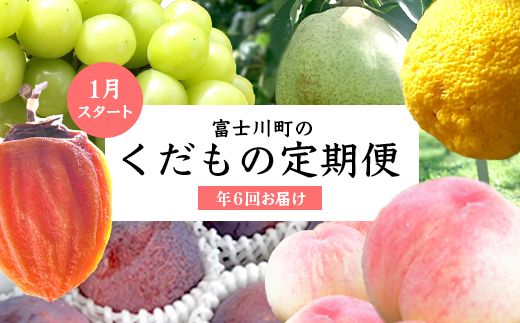 [フルーツ王国やまなし]旬のくだもの定期便[年6回] 枯露柿 もも モモ 桃 すもも 貴陽 シャインマスカット ラフランス ゆず フルーツ 果物 くだもの フルーツ 定期便 山梨 やまなし 富士川町