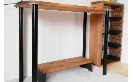 天然木使用 まる角のデスク ナチュラル（900×450） [新星金属製作所 大阪府 守口市 20940944] 