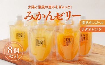 愛媛県産みかんゼリー8個セット（清見・ナダオレンジ）みかん 柑橘 ギフト