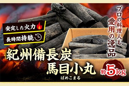 紀州備長炭 馬目小丸 約5kg 株式会社紀 [30日以内に出荷予定(土日祝除く)] 和歌山県 日高川町 備長炭 炭 プロの 料理人 愛用---wshg_hjm1_30d_23_28000_5kg---