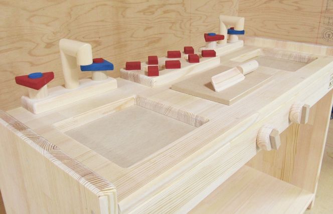 099H2207 手作り木製 ままごとキッチン KBM-W