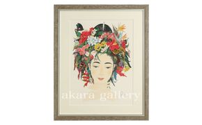 【名嘉睦稔】リトグラフ作品「花冠（カカン）」