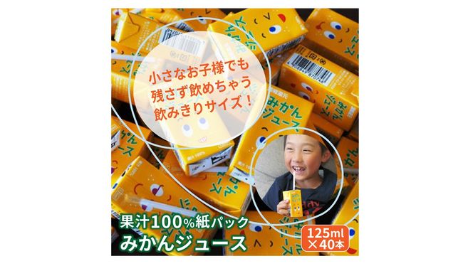 果汁100％紙パックみかんジュース125ml×40本_1521R