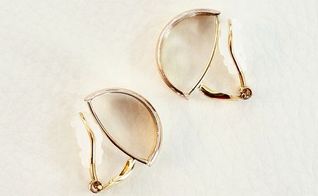 K18 3カラー コンビ YG/WG/PG イヤリング 保証書付 NO-1946 SWAD016