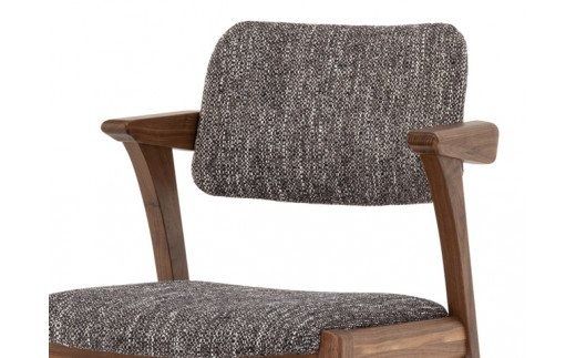 D129-02 B.H.ダイニングチェア(ショートアーム)【ウォルナット材】JBH-DC22A PNW/EベガスCOA