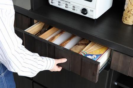 RESE 105KB B(ガラス上台・ダスト下台) 【キッチンボード レンジ 食器棚 食器 キッチン 家具 国産 収納 台所収納 完成品】(H060646)