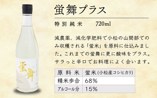 蛍舞プラス [特別純米]（720ｍｌ×6本） 033010