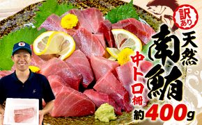 マグロ 訳あり 天然 南マグロ 中トロ 約400g 不定型柵 [ PT0014-000004-X2 ]