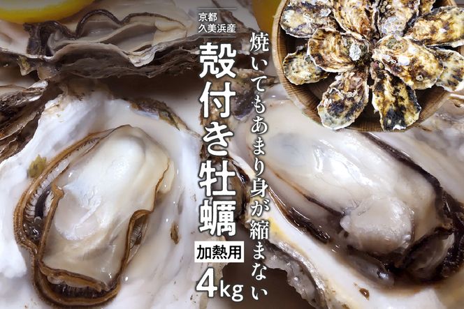 農家漁師から産地直送★京都・久美浜産　殻付き牡蠣　4kg（40個前後）【加熱用】牡蠣ナイフ付　人気 国産 正規品 大粒 肉厚 養殖牡蠣 贈り物 牡蠣 牡蛎 かき カキ 海鮮 貝 海のミルク 殻付き 4キロ MN00052