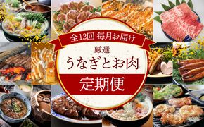 【全12回】厳選！うなぎとお肉の定期便(毎月お届け）　H028-064