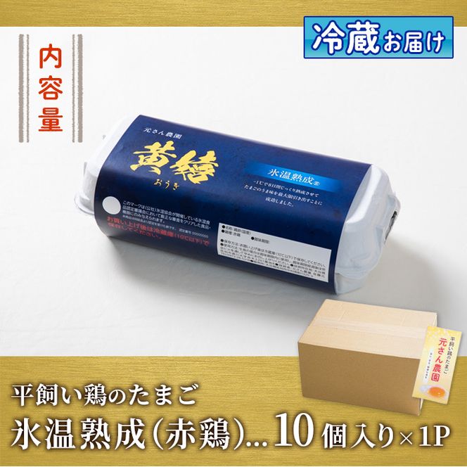 ＜氷温熟成＞平飼い赤鶏のたまご 黄嬉 (計10個) 元さん農園 卵 玉子 卵かけご飯 玉子焼き 平飼い 鶏 鶏卵 養鶏場直送 朝採れ 新鮮 大分県 佐伯市 【GE007】【 (株)海九】