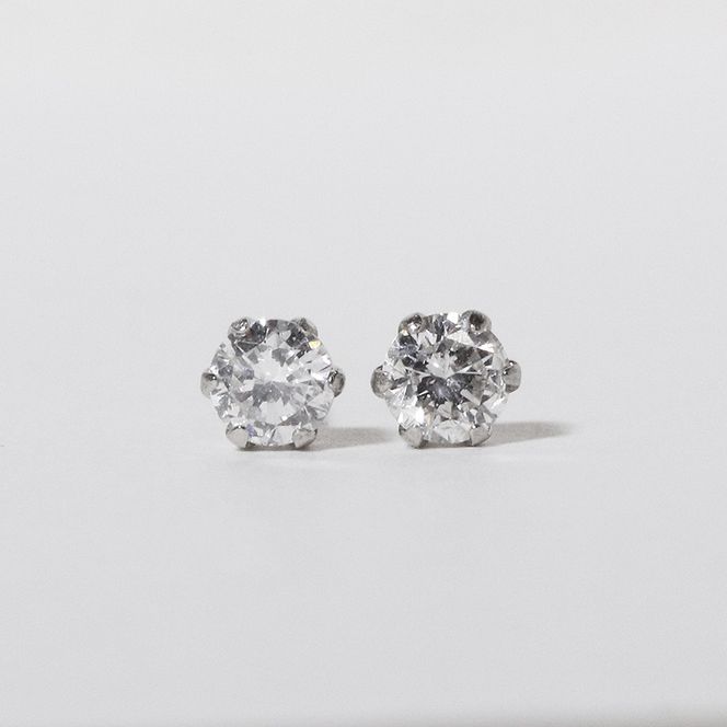 プラチナ　0.20ct一粒天然ダイヤモンドスタッドピアス　BQ-112