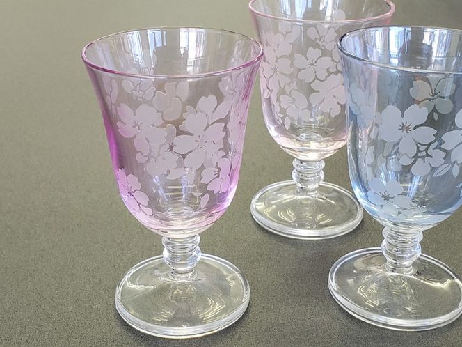 「さくらブランド認定」サンドブラスト【桜ミニワイン】3個セット ※着日指定不可◇