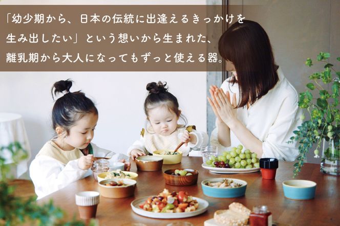 【aeru】益子焼の こぼしにくい器 3点セット（ボウル・深皿・平皿）子供　こども (CZ001)