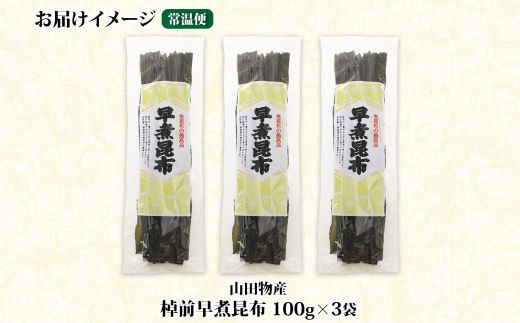 北海道産 昆布 3袋セット 棹前早煮昆布 100g×3袋 計300g 棹前 さおまえ 棹前昆布 天然 昆布 こんぶ コンブ 煮昆布 海藻 乾物 昆布森産 山田物産 北海道 釧路町 釧路超 特産品 121-1927-27