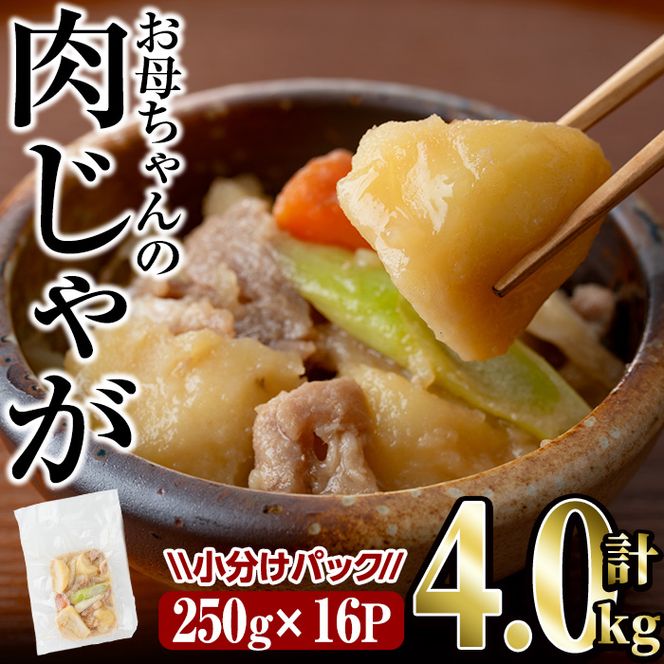 お母ちゃんの肉じゃが (計約4.0kg・約250g×16P)  お肉 豚肉 小分け 使いやすい 便利 簡単 惣菜 調理 時短 冷凍【V-63】【味鶏フーズ】